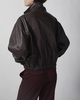 Wakakuu Icons Jacka Leather Funnel Neck Dark Brown S