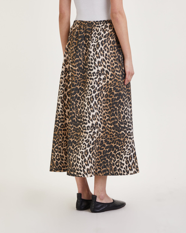 Ganni Skirt Printed Cotton Elasticated  Leopard 34