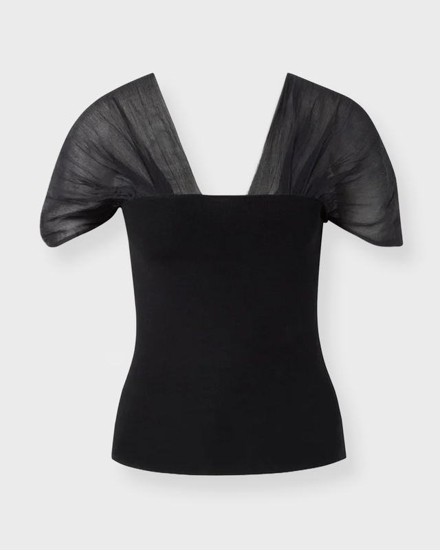 Leoní Top Indira Silk-Georgette Black 40