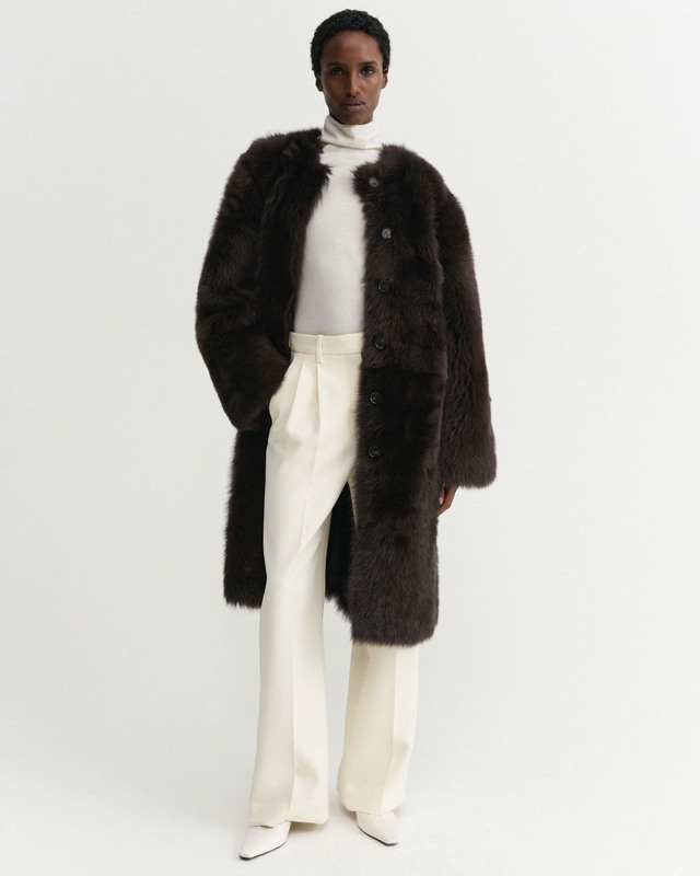 Almada Frakke Gemma Fur Leather Chocolate M