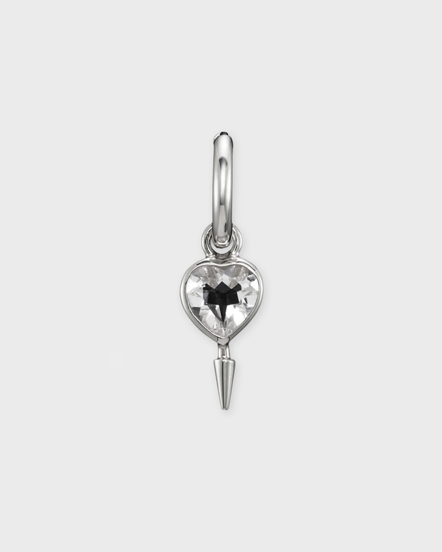 Maria Nilsdotter Earring Single Love Faceted Silver ONESIZE