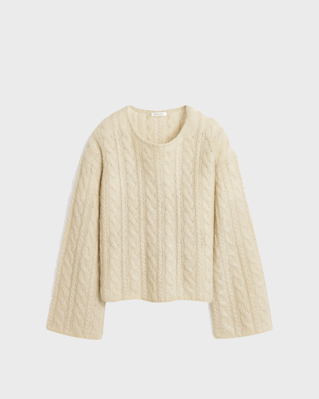By Malene Birger Sweater Cierra Cable Knit Oyster XL