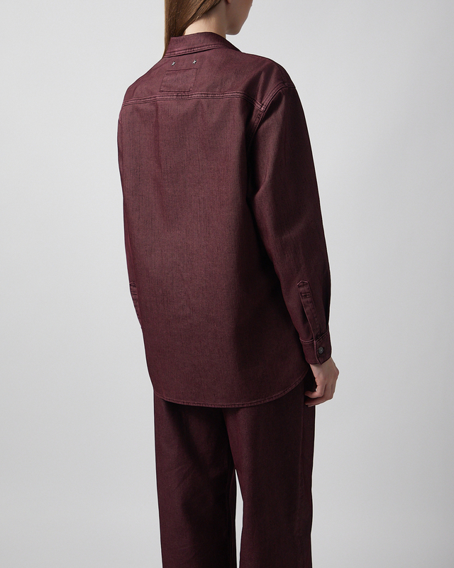 Golden Goose Deluxe Brand Shirt Journey W'S Patty Denim Vinröd XS