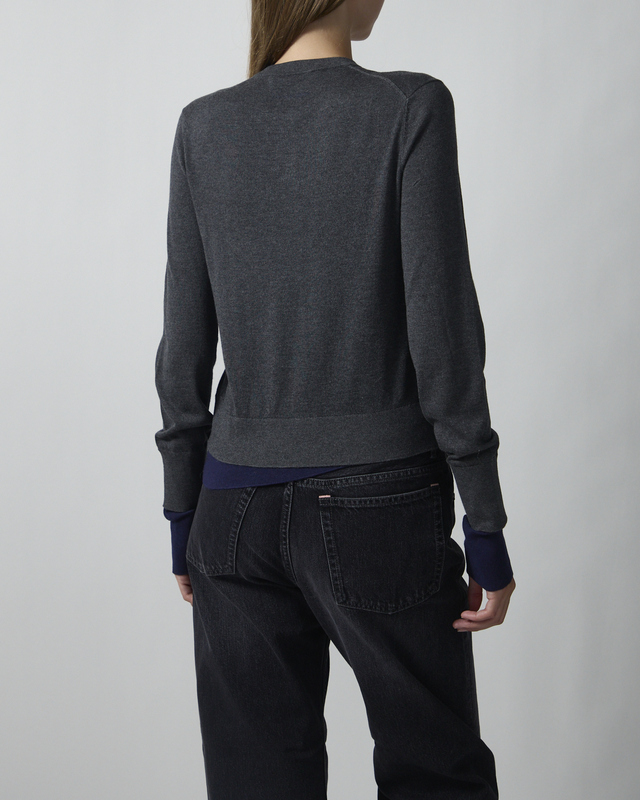 Acne Studios Cardigan Double-Layered Argyle Mørkegrå M