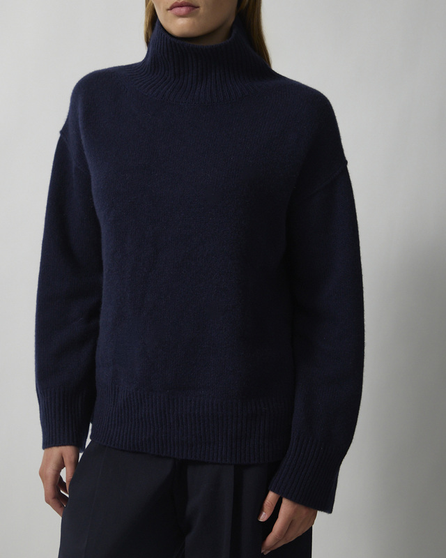 Soft Goat Genser Boyfriend Turtleneck Navy S