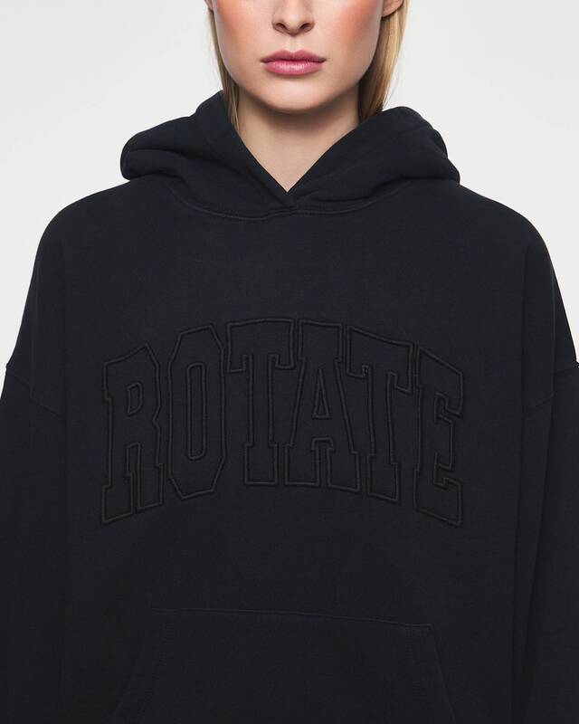 ROTATE Birger Christensen Hoodie Washed Heavy Sweat Svart L