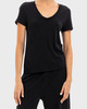 Éterne Topp V-Neck T-Shirt Svart M