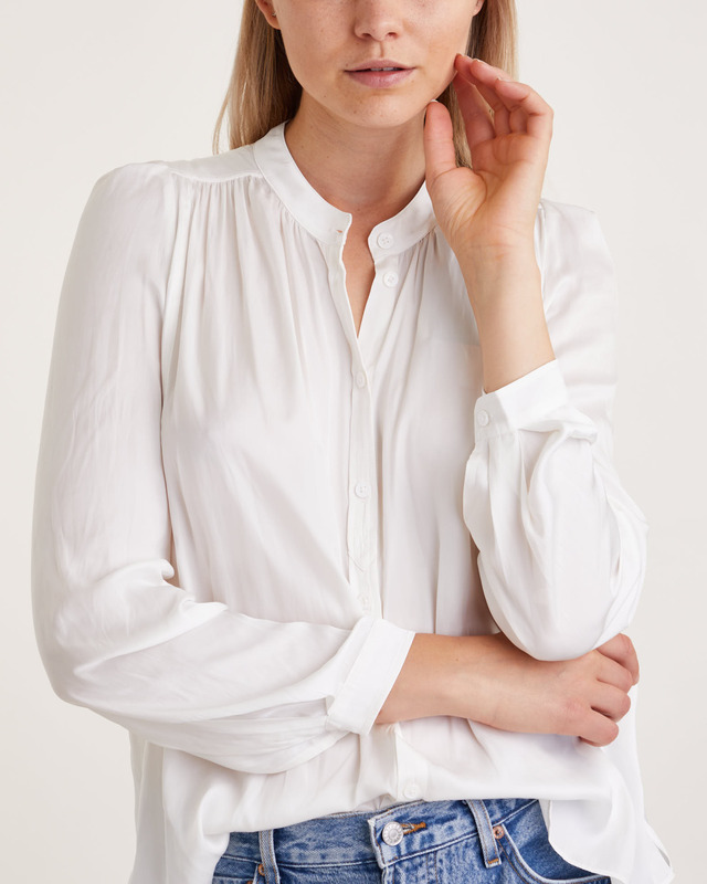 Zadig & Voltaire Blus Tchin Satin Vit S