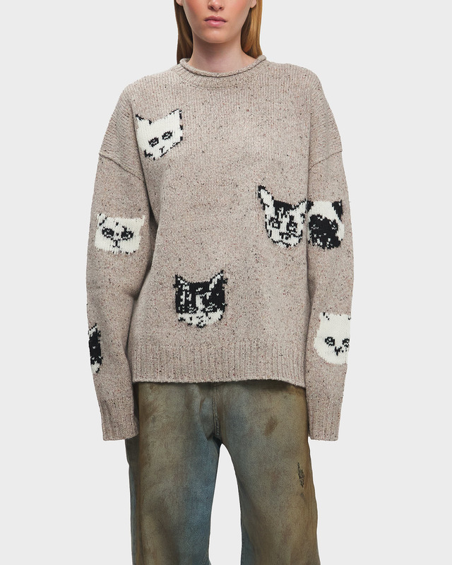 Acne Studios Tröja Knitted Jacquard Beige S