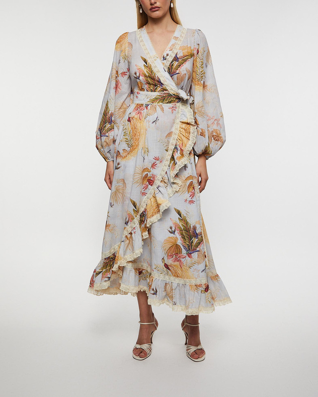Zimmermann Klänning Ascension Frill Midi Ljusblå 3 (L-XL)