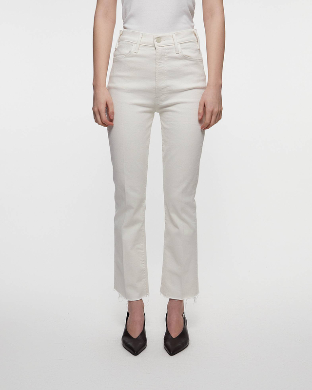 Mother Denim Jeans The Hustler Ankle Fray Creme Creme 24