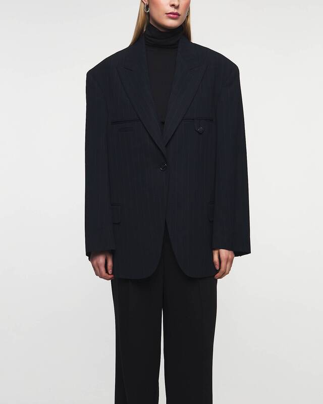 Acne Studios Kavaj Relaxd Pinstripe  Navy 34