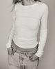 Éterne LONG SLEEVE FITTED TOP Creme S