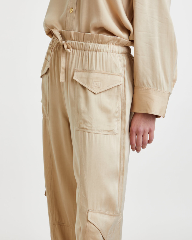 Ganni Trousers Washed Satin Safari 36