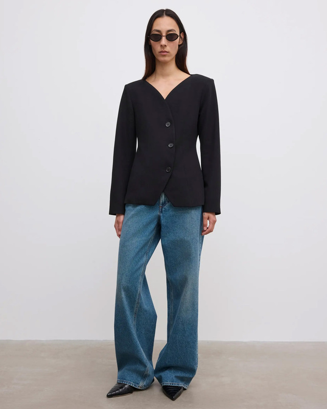Dagmar Smokingjakke Curved Front Black 42