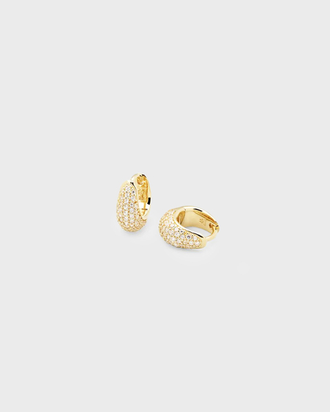 Örhängen Ice Huggie Pave Gold Guld 1