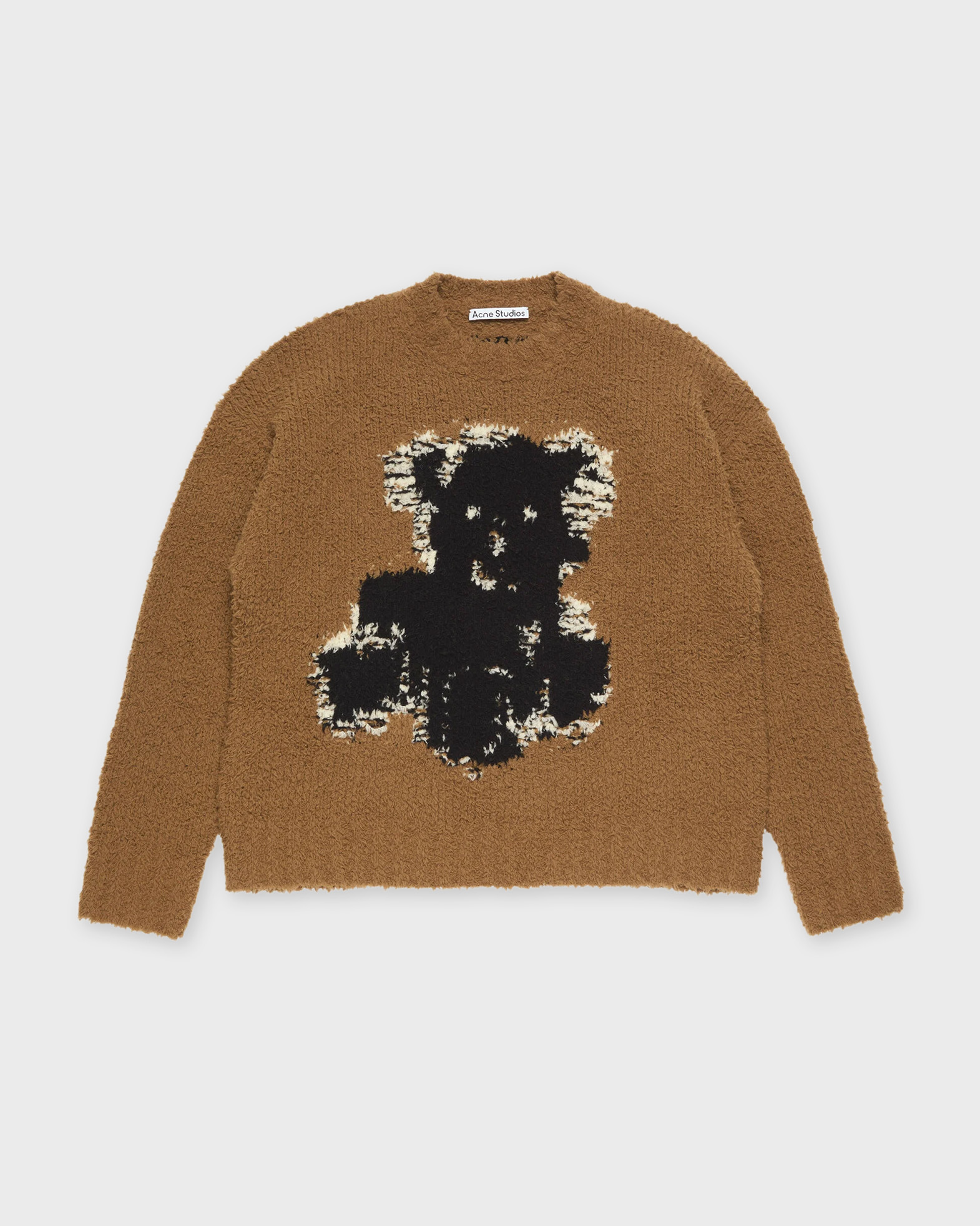 Acne Studios Women's Beige Sweater Crewneck Teddy Wool Xs