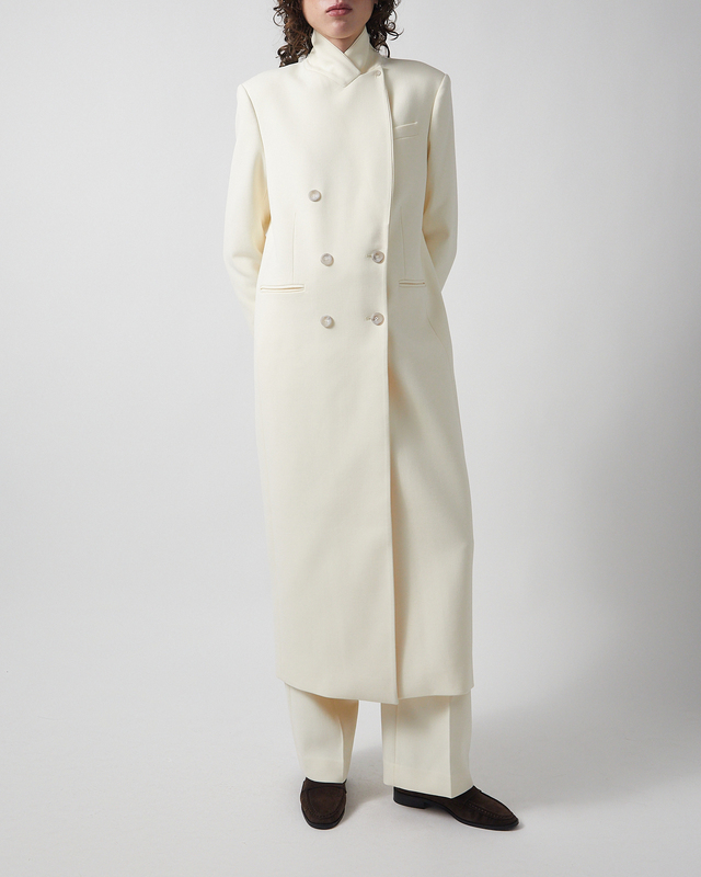 Almada Label  Margot Long Tailored Blazer Creme S