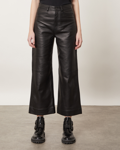 Leather Pants Culottes Black 1