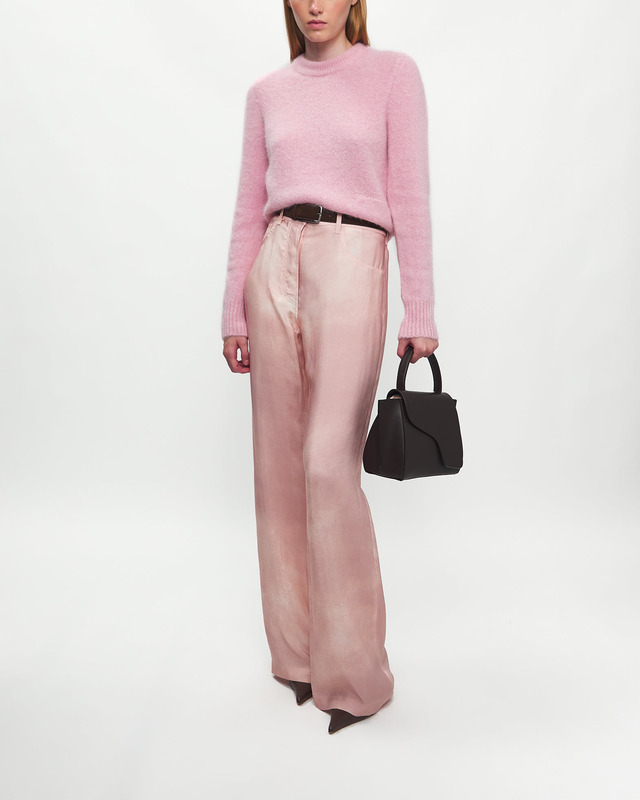 GANNI Tröja Brushed Alpaca O-neck Rosa L