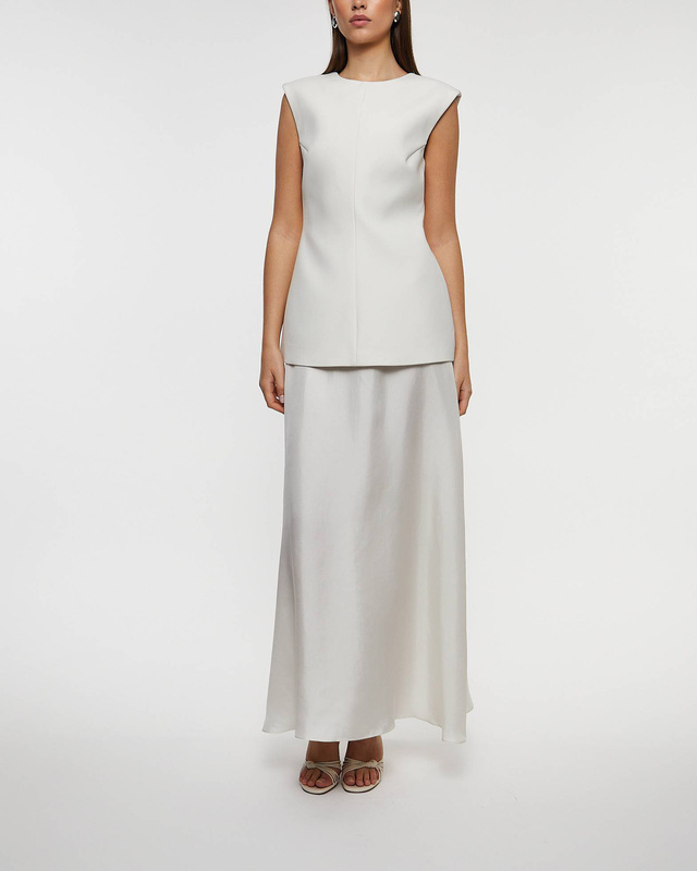 RÓHE Skirt Open Back Dress With Silk Cream 36