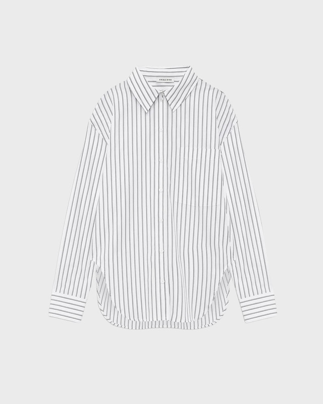 ANINE BING Skjorta Scott White and Black Stripe 38