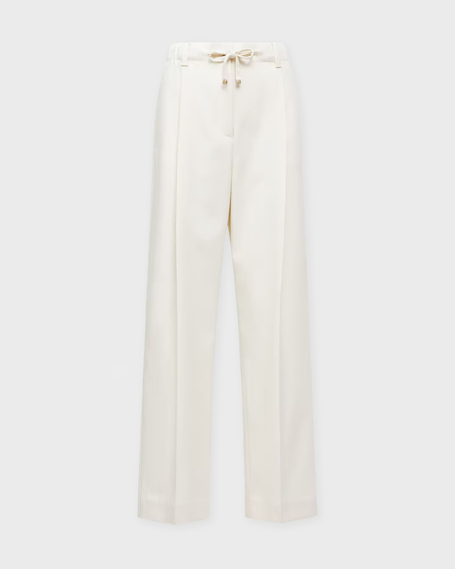 Moncler Trousers Wool Gabardine Tailored Cream IT 40 (EUR 34)