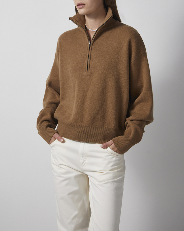 Wakakuu Icons Genser Macy Zip Wool Camel L
