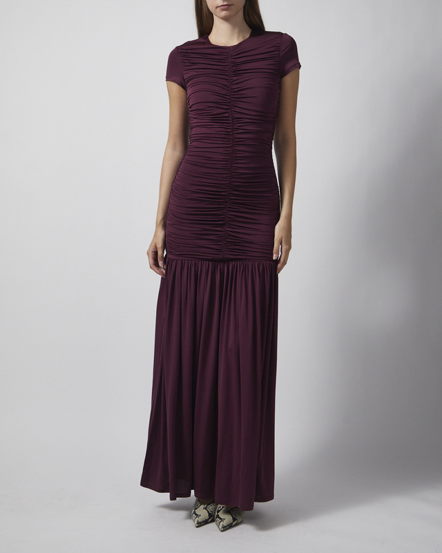 ROTATE  Kjole Gathered Maxi Burgundy 40