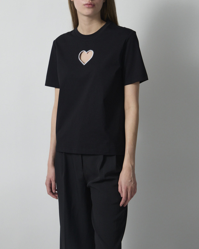 CLOEYS T-shirt heart white Black S