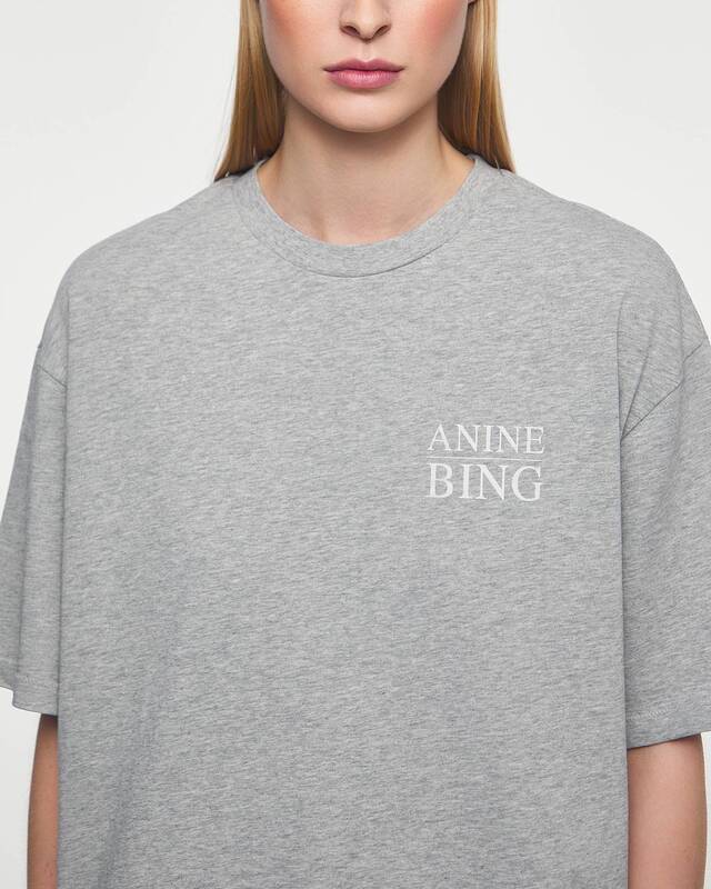 ANINE BING T-Shirt Myers Serif NY Grey melange L