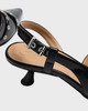 GANNI Klackskor Eyelets Open Kitten Naplack Svart EUR 40