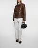 Theory Jacka Leather Boxy  Brun M