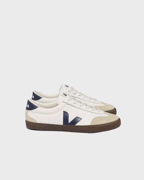 Sneakers Volley Suede Leather Trimmed Vit/brun 1