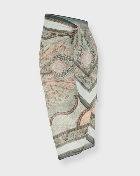 Sarong Printed Cotton Pareo Grön/blå ONESIZE 1