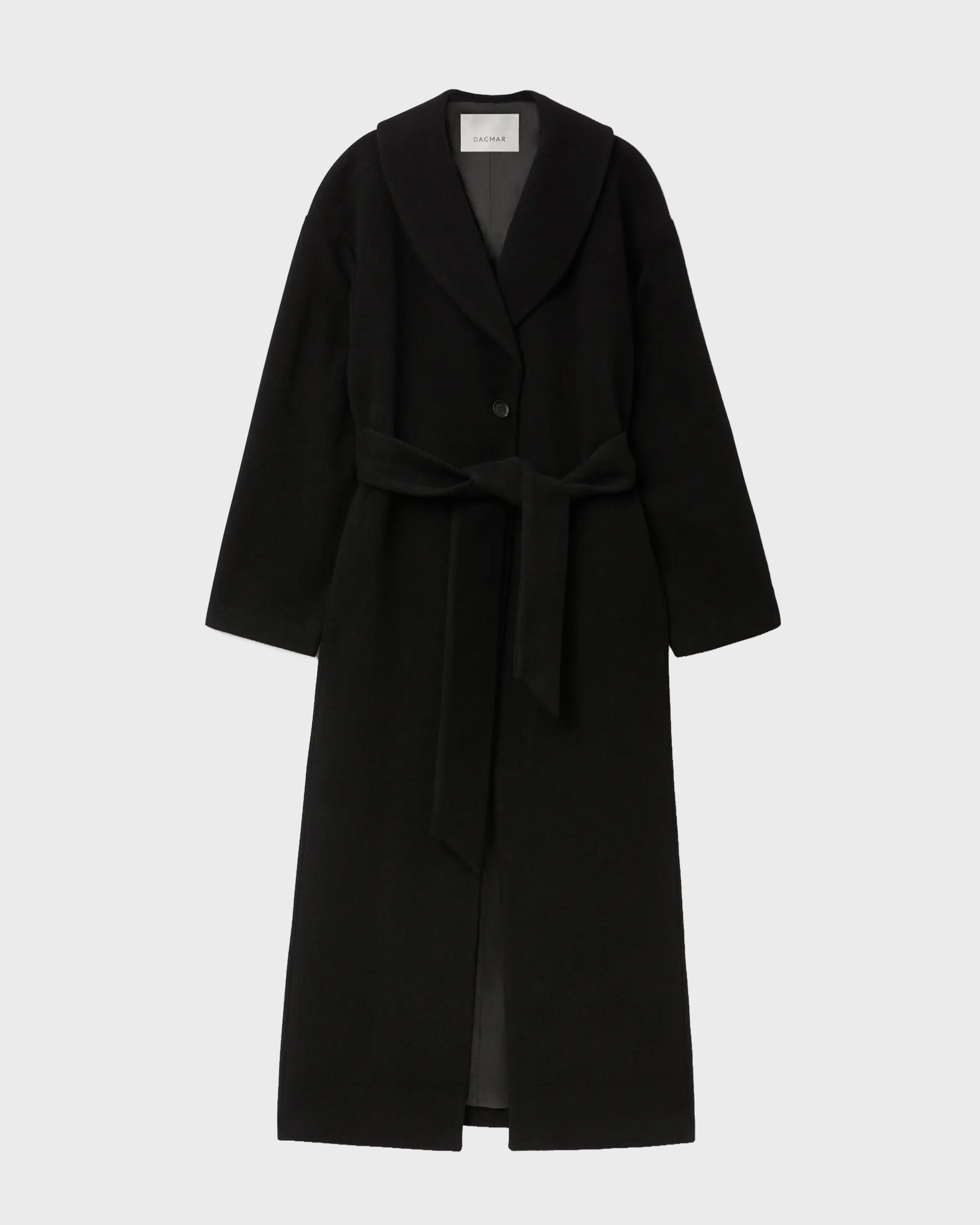 Dagmar Wool Robe Coat Svart In Black