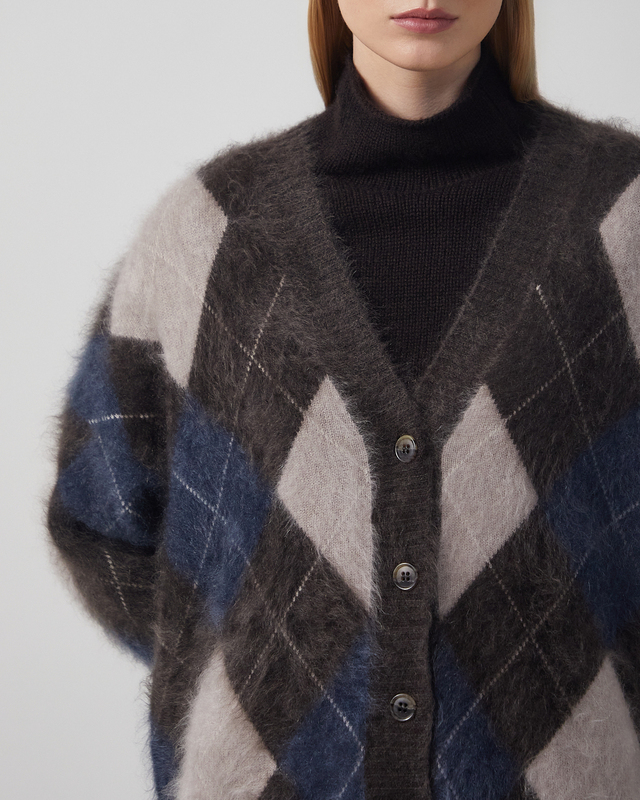 LISA YANG Cardigan Elaria Brushed Cashmere Grå 1 (S-M)