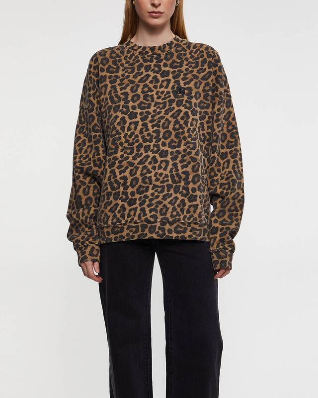 Anine Bing Miles Sweatshirt Leopard Leopard S