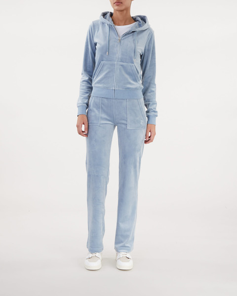 Hoodie Classic Velour Zip Blå/grå 2