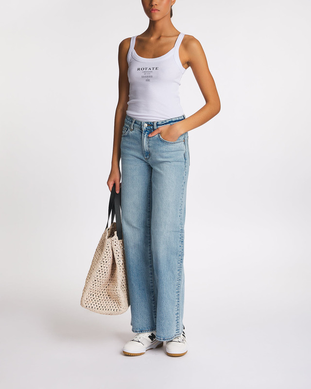 ROTATE Birger Christensen Top Ribbed Tank White S