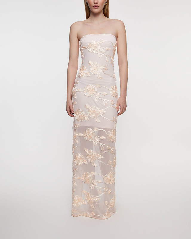 ROTATE Birger Christensen Klänning Flower Mesh Tube  Rosa 38