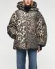 GANNI Leo Puffers Midi Jacket Leopard L-XL