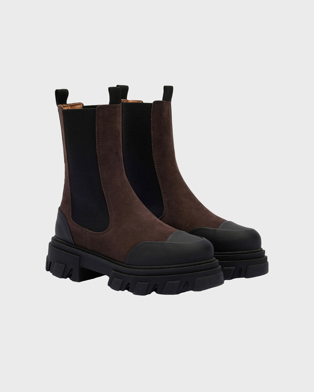 Ganni Boots Cleated Mid Chelsea Recycled Pelinova Brown EUR 37