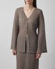 Malina Cardigan Ayla Pointelle Knitted Taupe XS