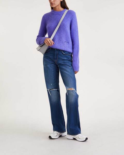 Sweater Brushed Alpaca O-Neck Lila 2