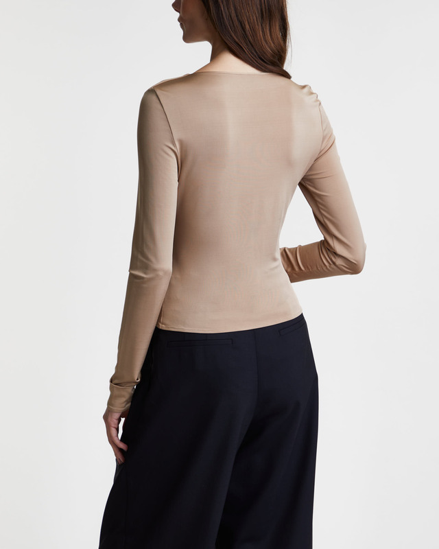 Magda Butrym Topp Long Sleeve Floral Appliqué Beige FR 34 (EUR 32)