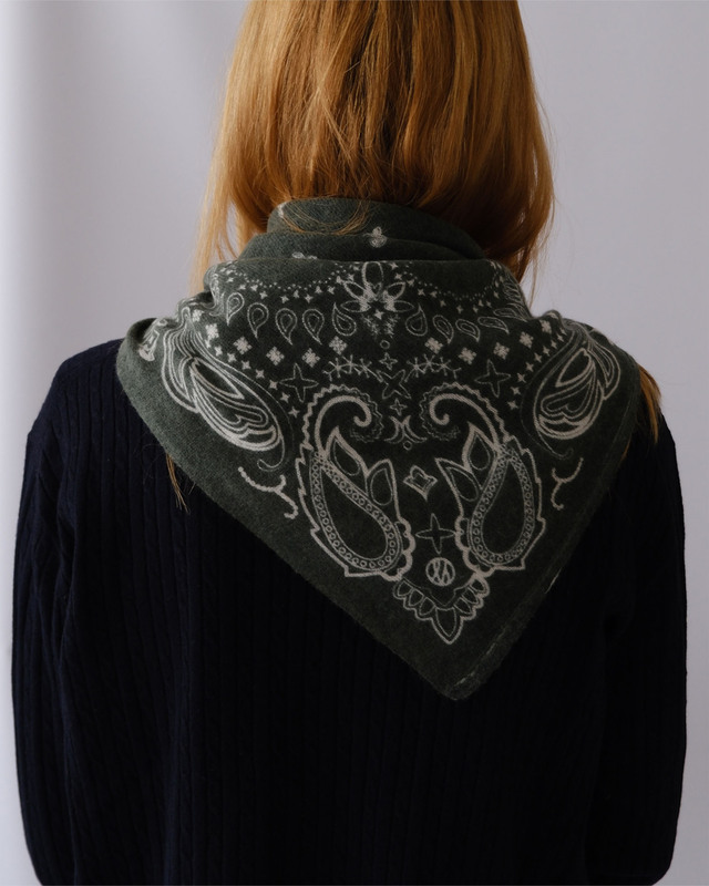 Le Scarf Tørklæde Cashmere Paisley Grøn 65x65 ONESIZE