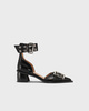 Ganni Feminine Buckle Open Cut Pump Naplack Black EUR 37