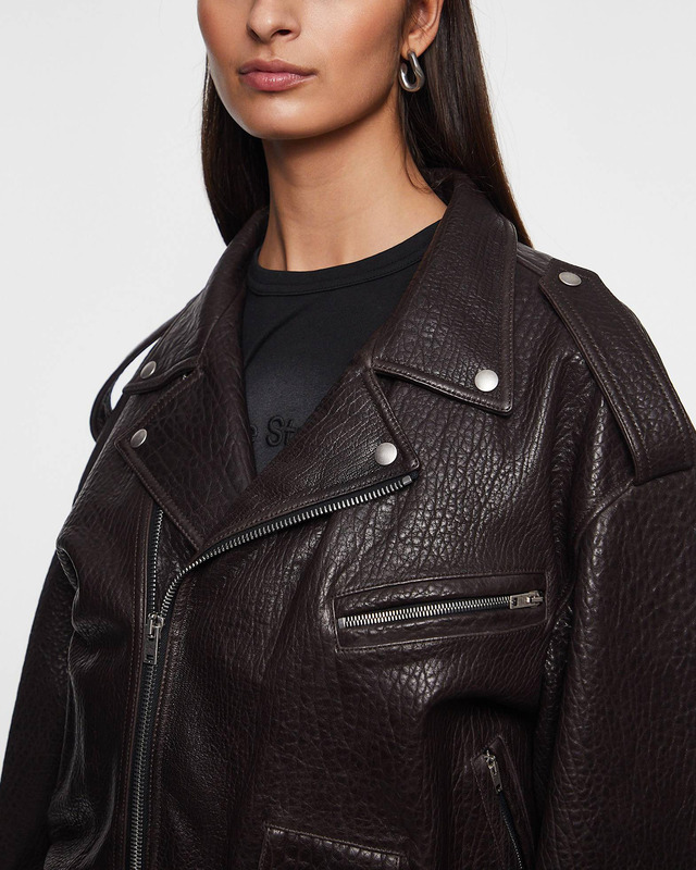 Acne Studios Jacket Biker Leather Mörkbrun 38