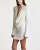 Magda Butrym Klänning Long Sleeve Draped Mini Creme FR 40 (EUR 38)